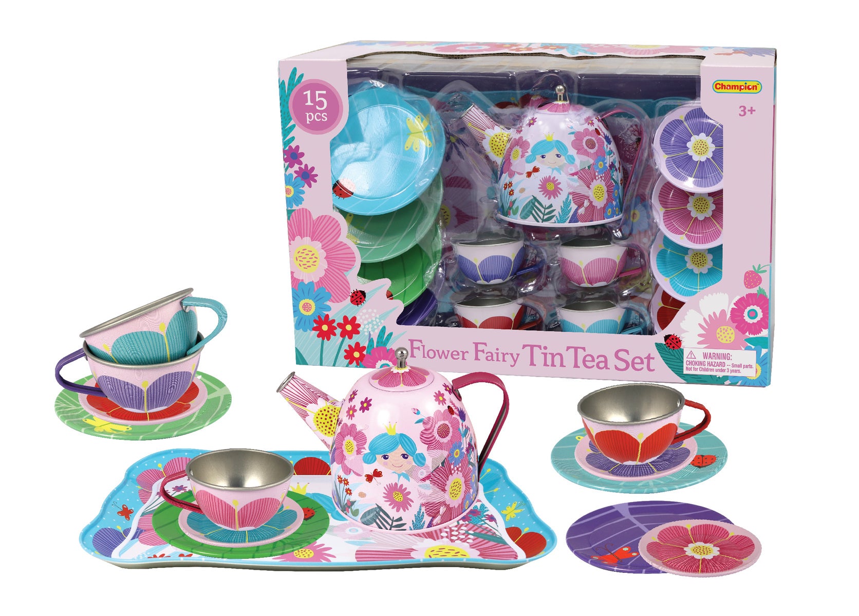 FLOWER FAIRY TIN TEA SET 15PCS