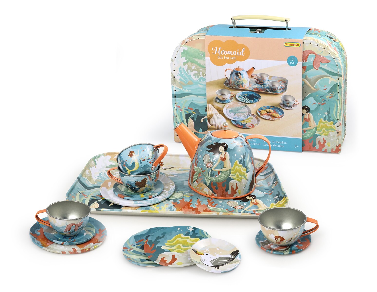 MERMAID TIN TEA SET IN SUITCASE